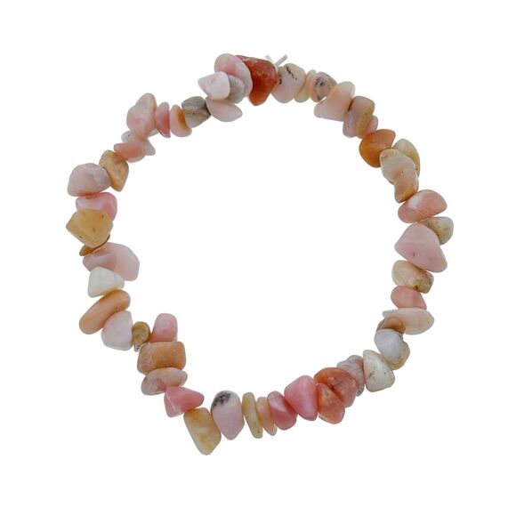 Artisan Pink Rhodochrosite Chip Stretch Bracelet 6" - Picture 1 of 4
